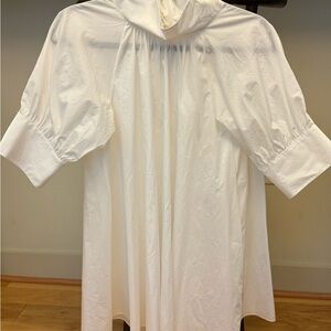 The Row Ivory Gathered Collar Blouse